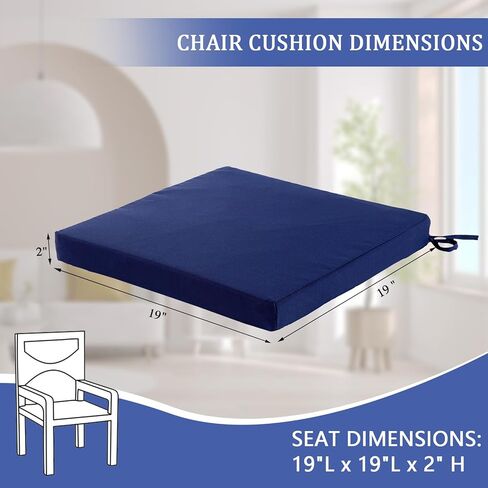 Patio Chair Cushions Set of 4, Outdoor Seat Cushions for Patio Furniture 17 x 17 Inch, Indoor Square Corner Dining Chair Pads Set with Ties and Inner Dust Cover, (Flower Green) in Kuwait