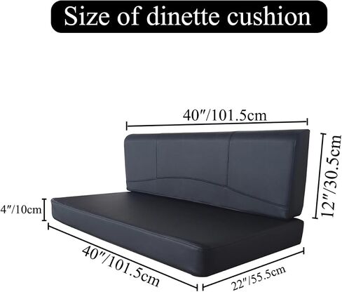 RV Dinette Cushions Replacement with Momery Foam Camper Seat Couch Cushion Travel Trailer Bed (Black, 38″) in Saudi Arabia