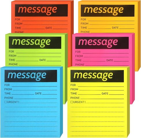Skycase Sticky Notes, 6 Pads Colored Lined Sticky Notes,4x5 inch Phone Message Pad Sticky Note Pads, Self Sticky Notes with Line Colorful Post Memos for Office, School and Home, 50 Sheets*6 Pack in Saudi Arabia