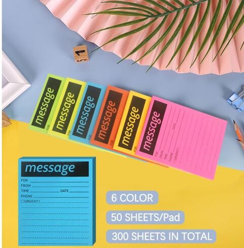 Skycase Sticky Notes, 6 Pads Colored Lined Sticky Notes,4x5 inch Phone Message Pad Sticky Note Pads, Self Sticky Notes with Line Colorful Post Memos for Office, School and Home, 50 Sheets*6 Pack in Saudi Arabia
