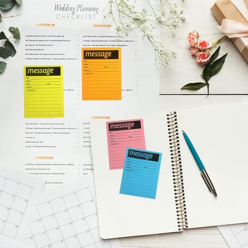 Skycase Sticky Notes, 6 Pads Colored Lined Sticky Notes,4x5 inch Phone Message Pad Sticky Note Pads, Self Sticky Notes with Line Colorful Post Memos for Office, School and Home, 50 Sheets*6 Pack in Saudi Arabia
