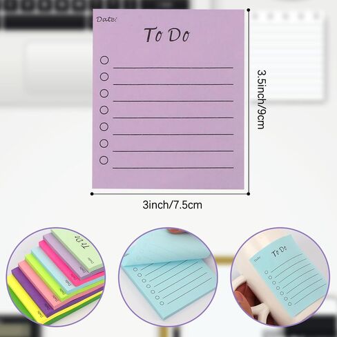 Skycase Sticky Notes, 6 Pads Colored Lined Sticky Notes,4x5 inch Phone Message Pad Sticky Note Pads, Self Sticky Notes with Line Colorful Post Memos for Office, School and Home, 50 Sheets*6 Pack in Saudi Arabia
