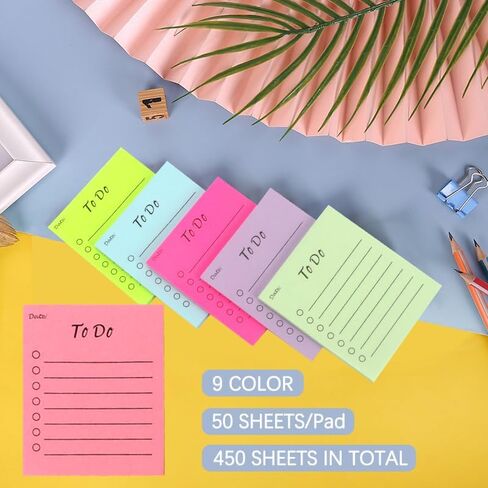 Skycase Sticky Notes, 6 Pads Colored Lined Sticky Notes,4x5 inch Phone Message Pad Sticky Note Pads, Self Sticky Notes with Line Colorful Post Memos for Office, School and Home, 50 Sheets*6 Pack in Saudi Arabia