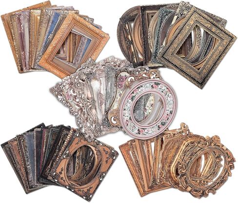 150 Pcs Vintage Frame Scrapbook Paper Scrapbook Decorative Paper Retro Photo Border Paper Sticker for Scrapbook Diary Photo Album Aesthetics in Saudi Arabia