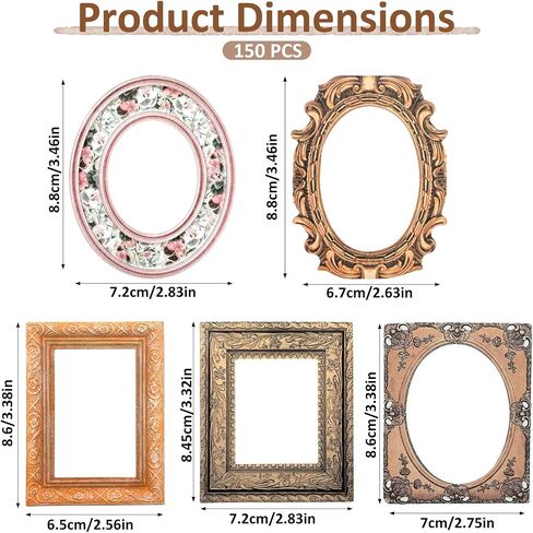 150 Pcs Vintage Frame Scrapbook Paper Scrapbook Decorative Paper Retro Photo Border Paper Sticker for Scrapbook Diary Photo Album Aesthetics in Saudi Arabia