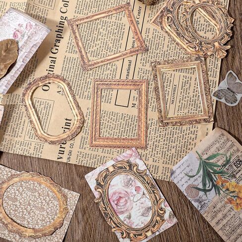 150 Pcs Vintage Frame Scrapbook Paper Scrapbook Decorative Paper Retro Photo Border Paper Sticker for Scrapbook Diary Photo Album Aesthetics in Saudi Arabia