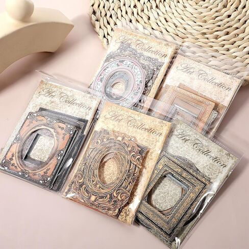 150 Pcs Vintage Frame Scrapbook Paper Scrapbook Decorative Paper Retro Photo Border Paper Sticker for Scrapbook Diary Photo Album Aesthetics in Saudi Arabia