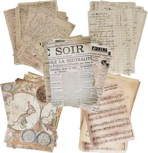 150Pcs Vintage Journaling Scrapbooking Papers Vintage Journaling Supplies Craft Kits for Junk Journal Bullet Journal Planners Aesthetic Room Decor Decoupage Stationary Art Collage Photo Frame in Saudi Arabia
