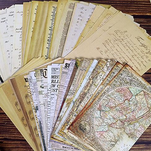 150Pcs Vintage Journaling Scrapbooking Papers Vintage Journaling Supplies Craft Kits for Junk Journal Bullet Journal Planners Aesthetic Room Decor Decoupage Stationary Art Collage Photo Frame in Saudi Arabia
