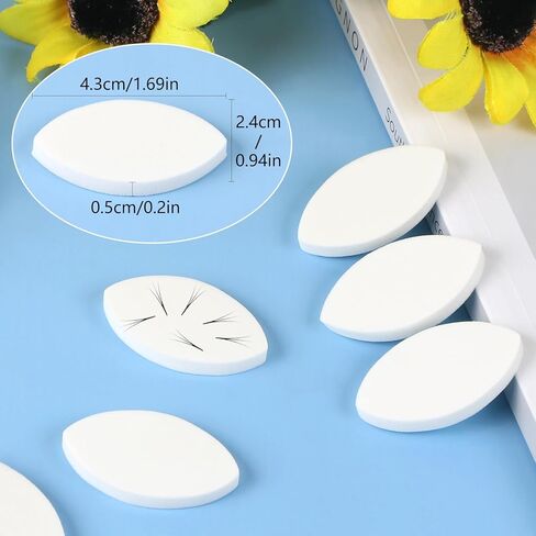 اسفنجات الرموش من ميديلونج للتمرين، إسفنجة تدريب على شكل عين، إسفنجة لخريطة الرموش، إسفنجة مكياج تجميلية، أدوات رموش للاستعمال مرة واحدة، مجموعة مستلزمات المبتدئين لتمديد الرموش للنساء باللون الأبيض، عبوة من 10 قطع in Kuwait