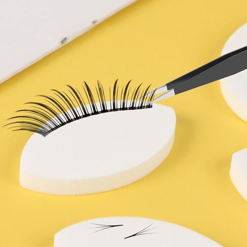 اسفنجات الرموش من ميديلونج للتمرين، إسفنجة تدريب على شكل عين، إسفنجة لخريطة الرموش، إسفنجة مكياج تجميلية، أدوات رموش للاستعمال مرة واحدة، مجموعة مستلزمات المبتدئين لتمديد الرموش للنساء باللون الأبيض، عبوة من 10 قطع in Kuwait