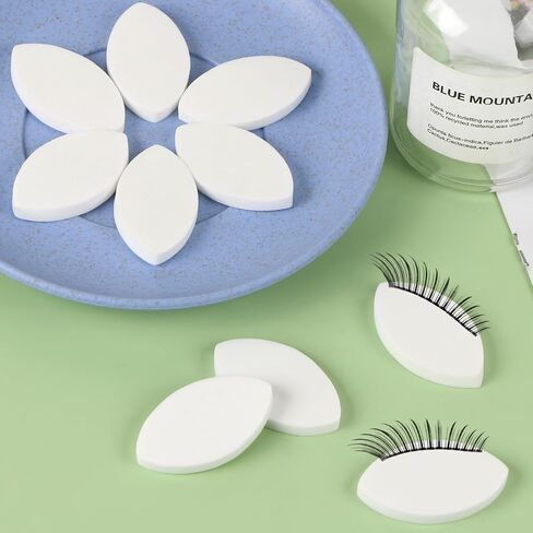 اسفنجات الرموش من ميديلونج للتمرين، إسفنجة تدريب على شكل عين، إسفنجة لخريطة الرموش، إسفنجة مكياج تجميلية، أدوات رموش للاستعمال مرة واحدة، مجموعة مستلزمات المبتدئين لتمديد الرموش للنساء باللون الأبيض، عبوة من 10 قطع in Kuwait