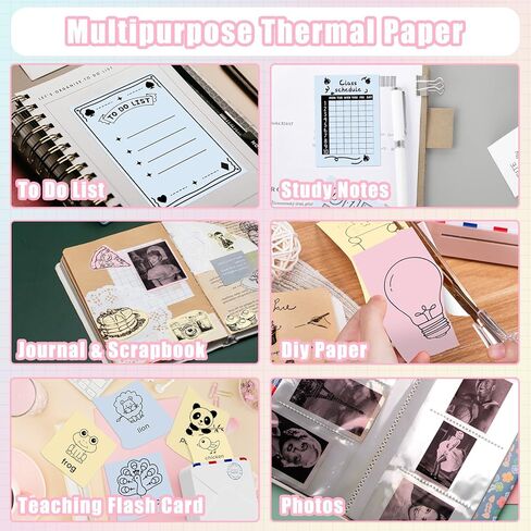 ورق حراري ملون غير لاصق، ورق طابعة M02 لطابعة M02 M02 Pro M02S M03 M03AS M04S M04AS الصغيرة، 53 مم × 6.5 م/لفة، أصفر/أزرق/وردي، 3 لفات، متوافقة مع ورق طابعة Phomemo in Kuwait