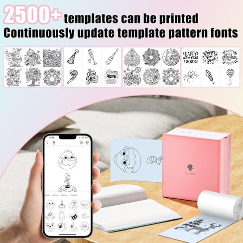 ورق حراري ملون غير لاصق، ورق طابعة M02 لطابعة M02 M02 Pro M02S M03 M03AS M04S M04AS الصغيرة، 53 مم × 6.5 م/لفة، أصفر/أزرق/وردي، 3 لفات، متوافقة مع ورق طابعة Phomemo in Kuwait