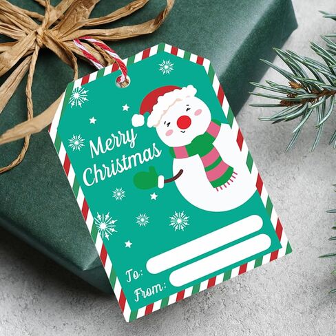 100 قطعة من علامات عيد الميلاد للهدايا، ملصقات علامات هدايا عيد الميلاد، حشوات تخزين العطلات، علامات هدايا مع خيوط، ملصقات عيد الميلاد للهدايا، زينة عيد الميلاد، علامات أسماء للهدايا in Kuwait
