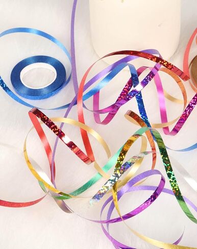 16 Rolls 3/16 Inch Wide Shiny Curling Ribbon Set,11 Yards Per Roll Metallic Multicolor Crimped Balloon String Wrapping Ribbon Bow Ribbon Christmas Ribbon for Wedding Crafts Florist Flower Party Decor in Saudi Arabia