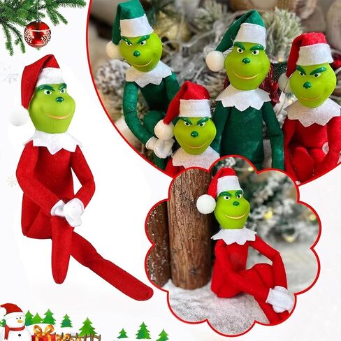12.6'' Red Christmas Monster Plush Toy, Christmas Stuffed Figures Doll for Kids and Christmas Tree Home Decorations(Red) in Kuwait