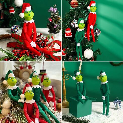 12.6'' Red Christmas Monster Plush Toy, Christmas Stuffed Figures Doll for Kids and Christmas Tree Home Decorations(Red) in Kuwait