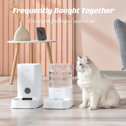 PAWGETHER® موزع مياه أوتوماتيكي للحيوانات الأليفة مع فلتر للقطط والكلاب الصغيرة سعة 1 جالون/3.5 لتر موزع مياه تلقائي للحيوانات الأليفة للكلاب، سهل الملء in Kuwait
