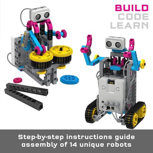 Thames & Kosmos Robotics Workshop with Micro:Bit STEM Experiment Kit, Creative, Educational Coding & Programming Curriculum for Home & School Use, Utilizes MakeCode App to Learn Python, Javascript in Kuwait