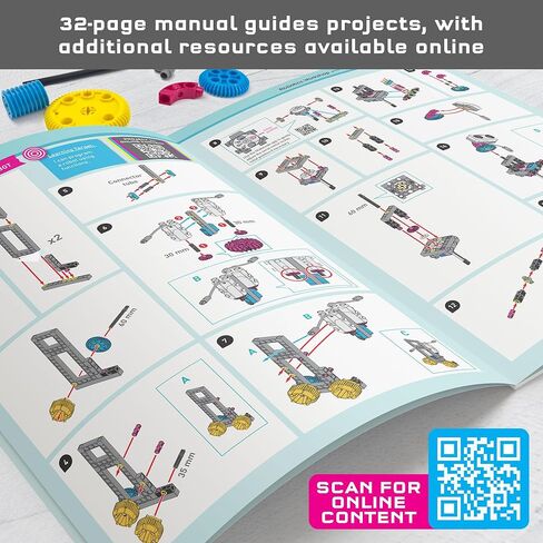 Thames & Kosmos Robotics Workshop with Micro:Bit STEM Experiment Kit, Creative, Educational Coding & Programming Curriculum for Home & School Use, Utilizes MakeCode App to Learn Python, Javascript in Kuwait
