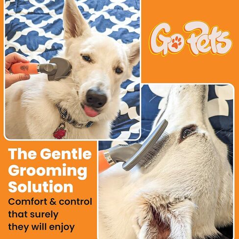 فرشاة GoPets الصغيرة ذات الدبوس المعطف، فرشاة ناعمة لإزالة التشابك والعناية بالكلاب القصيرة والطويلة الشعر، فرشاة فك التشابك والتساقط، حلاقة احترافية، مثالية للكلاب الصغيرة والكبيرة والقطط والأرانب in Kuwait