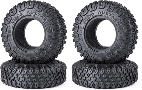RC Rubber 1.55" Crawler Tires 4pcs for 1/18 RC Crawler Car Axial Capra UTB18 Upgrade in Kuwait