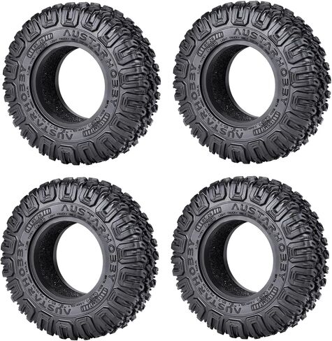 RC Rubber 1.55" Crawler Tires 4pcs for 1/18 RC Crawler Car Axial Capra UTB18 Upgrade in Kuwait
