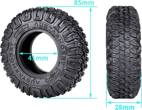 RC Rubber 1.55" Crawler Tires 4pcs for 1/18 RC Crawler Car Axial Capra UTB18 Upgrade in Kuwait