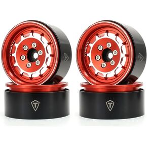 TREAL 1.9" Beadlock Wheel Rims (4pcs) for 1:10 RC Crawler Axial SCX10 III SCX10 II TRX-4 RC Car -Type M (Titanium)