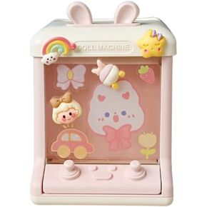 صندوق تخزين مستحضرات التجميل مع ملصقات Kawaii منظم المكياج حامل أقلام أرنب لطيف على شكل آذان أرنب مقلمة جمالية (وردي + ملصقات بنمط عشوائي + 4 قطع من الملصقات ثلاثية الأبعاد)