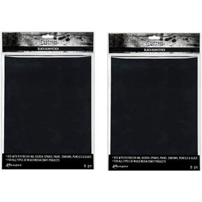 Bundle-Tim Holtz Distress Black Heavystock Two Packs- of 8.5 x 11 inch, 5 Sheets per Pack TDA79293- Total 10 Pieces- Ranger Ink Distress