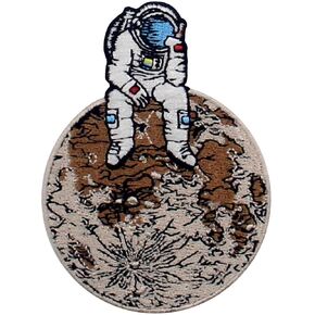 Astronaut Spaceman Lost in Lonely Planet Patch Embroidered Applique Iron On Sew On Emblem