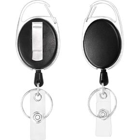 50 Pcs Retractable Badge Holder Retractable Keychain Badge Clip Name ID Badge Reels Key Card Retractable Holder Clip for Office Worker