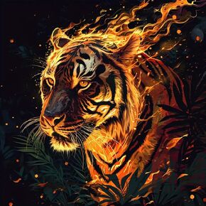 Stalente Diamond Painting Kits for Adults Tiger, 5D DIY Diamond Art Kits for Beginners Round Full Drill Diamond Painting for Home Wall Decoration Gift 12×12inch, Animal
