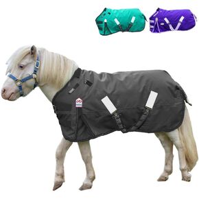 Derby Originals Extreme Elements 1200D Ripstop Waterproof Horse Blanket with 2 Year Warranty - 300g Polyfil Heavyweight Winter Turnout Blanket (Black, 54")