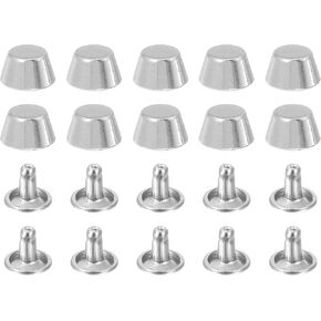 uxcell 20 Pcs Screw Back Rivets, Zinc Alloy 5/16" Rivets Stud Handbag Purse Feet Flat Head Stud Buckle Button Cap Rivets for DIY Leather Craft Clothes Belt Bags, Light Gold