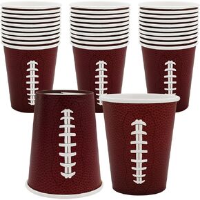 Football Beverage Paper Cups Football Game Day Party Cups Football Birthday Party Drinking Cups Football Baby Shower Decorations (30)