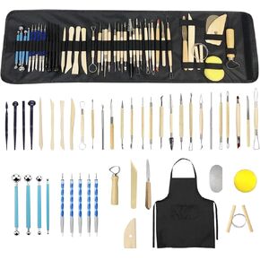 WQHDQLY Pottery Sculpting Tools 45PCS,Clay Tools Pottery Tools Clay Sculpting Tools for Kids Polymer Clay Tools Kit Ceramic Tools for DIY Handcraft Modeling Clay Carving Tools Set