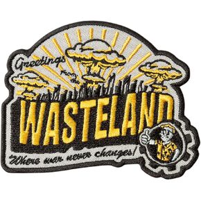Game Patch Greetings from The Wasteland - Embroidered Games Badges Applique - Iron On Patches - Size: 3.9 x 3.1 inches