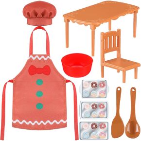 Syhood Christmas Elf Accessories Set Hot Air Balloon Scooter Baker Clothes Costume Outfits for Xmas Elf Doll Dress Party (Baker Style)