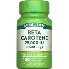 Nature's Truth BetaCarotene 25000 Iu Vitamin A Softgels, 100 Count