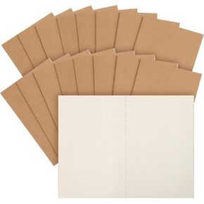 EOOUT Kraft Notebooks, Blank Page Journals in Bulk, 16pcs A5, 8.3 X 5.5 Inches, 60 Pages, 80gsm, Travel Journal Set, for Art Camp, Travelers, Students and Office Supplies Sketchbooks Bulk for Kids