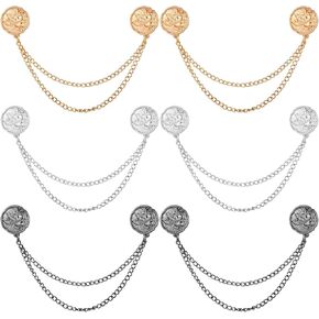 6 Pcs Magnetic Clothing Clips, Clothing Magnets with Chain Magnetic T-Shirt Button Clip Multi Function Magnetic Clothes Pins Accessories for Fasten Hems Fabric Trouser Legs Hijab Sleeves (Rose)
