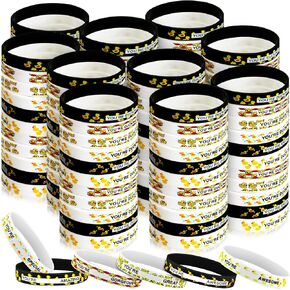 Poen 120 Pcs Yellow Duck Silicone Bracelets Bulk White and Black Duck Wristband Duck Party Favors Duck Rubber Wristband for Summer Christmas Birthday Duck Party decoration Supplies