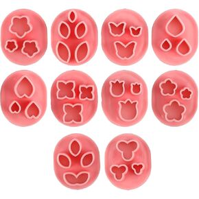 10pcs Mini Flower Petal Poly Clay Cutters, 10 Shapes Polymer Clay Tools Mini Leaf Clay Cutters Set for Earrings Jewelry Making DIY Craft