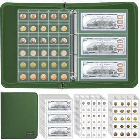 400-Pocket Fireproof Coin Collection Book & 36 Paper Money Organizer Binder in Saudi Arabia