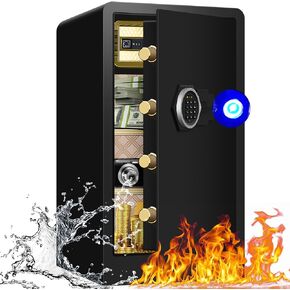 6.1 Cu ft Extra Large Home Safe Fireproof Waterproof, Anti-Theft Digital Home Security Safe Box With Hidden Compartment, Separate Lock Box and Led Light (31.5"*16.2"*17.3")
