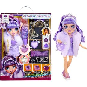 Rainbow High Creative Crystals Violet - Purple 11" Fashion Doll with Crystal Accessory Make It Kit, Ring for You, DIY, Crafts, Resin Play, Kids Gift 8+