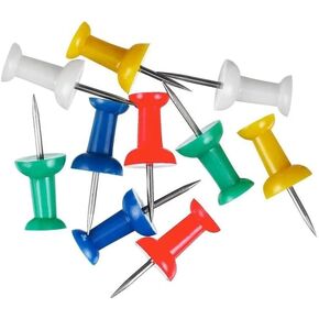 100 Colorful Push Pins – Bulk Thumbtacks for Corkboard, Wall, Bulletin Board, and Office Use – Tacks with Clear Storage for Hanging, Decorative, and Paper Pinning Accessories